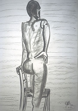 Nude On Chair by Tim Cole