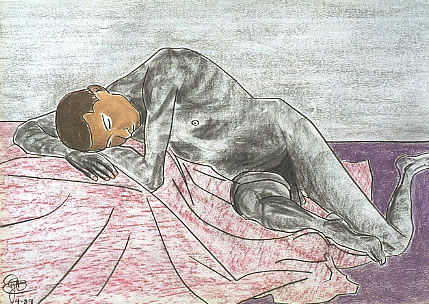 Nude On Rug by Tim Cole